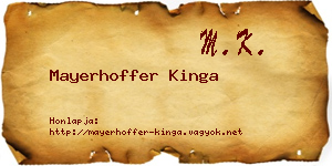 Mayerhoffer Kinga névjegykártya
